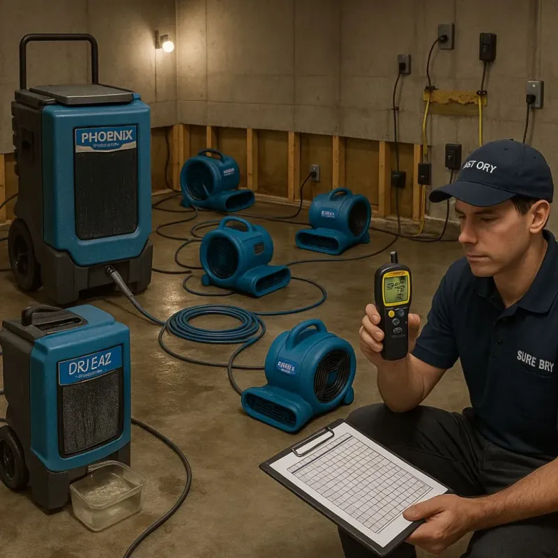Structural Drying and Dehumidification process in Carthage, NC